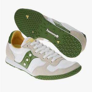 Saucony White and Green Athletic Shoes